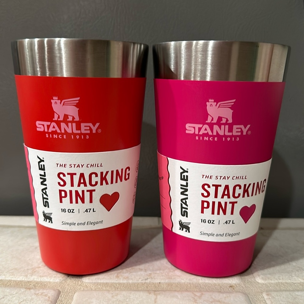NWT Limited Edition ❤️🩷 Stanley 16oz Everyday Stackers - Red & Pink